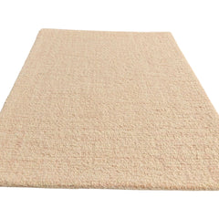 Beige Loop Wool Area Rug | Hand-Tufted Solid Modern Carpet