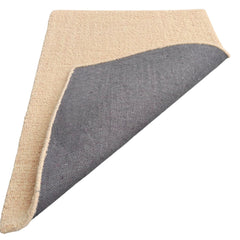 Beige Loop Wool Area Rug | Hand-Tufted Solid Modern Carpet