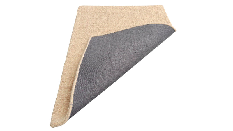 Beige Loop Wool Area Rug | Hand-Tufted Solid Modern Carpet