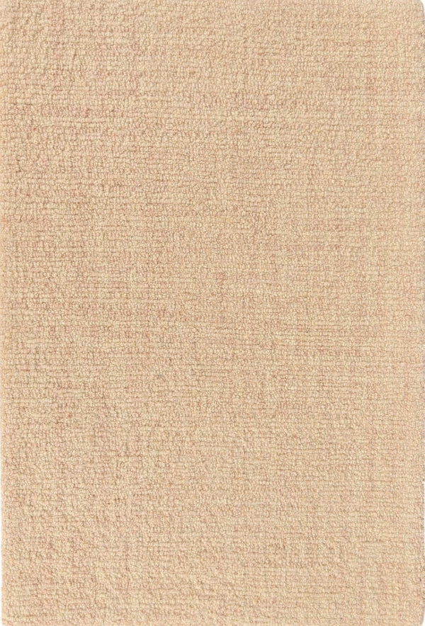 Beige Loop Wool Area Rug | Hand-Tufted Solid Modern Carpet