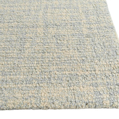 Seafoam Blue & Cream Loop Wool Area Rug | Hand-Tufted Solid Modern Carpet