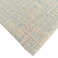 Seafoam Blue & Cream Loop Wool Area Rug | Hand-Tufted Solid Modern Carpet