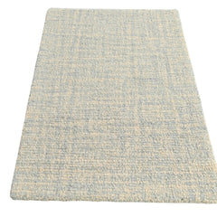Seafoam Blue & Cream Loop Wool Area Rug | Hand-Tufted Solid Modern Carpet
