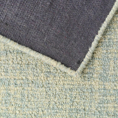 Seafoam Blue & Cream Loop Wool Area Rug | Hand-Tufted Solid Modern Carpet