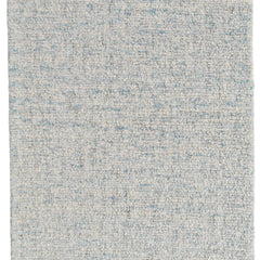 Mist Blue & Ivory Hand-Tufted Wool Rug | Solid Loop Pile Modern Area Rug