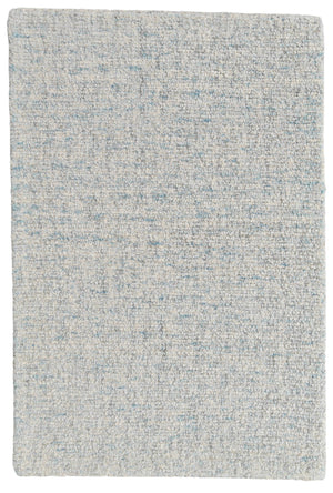 Mist Blue & Ivory Hand-Tufted Wool Rug | Solid Loop Pile Modern Area Rug