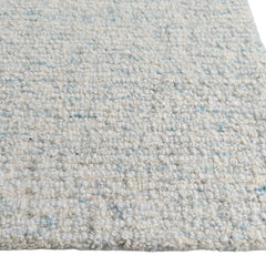 Mist Blue & Ivory Hand-Tufted Wool Rug | Solid Loop Pile Modern Area Rug