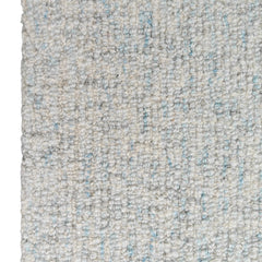Mist Blue & Ivory Hand-Tufted Wool Rug | Solid Loop Pile Modern Area Rug