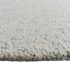 Mist Blue & Ivory Hand-Tufted Wool Rug | Solid Loop Pile Modern Area Rug