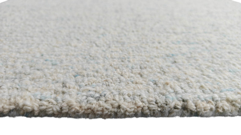 Mist Blue & Ivory Hand-Tufted Wool Rug | Solid Loop Pile Modern Area Rug