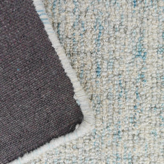 Mist Blue & Ivory Hand-Tufted Wool Rug | Solid Loop Pile Modern Area Rug
