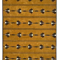 Southwestern Mustard Hand-Tufted Wool Rug | Tribal Geometric Area Rug