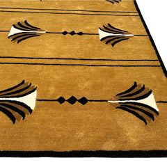 Southwestern Mustard Hand-Tufted Wool Rug | Tribal Geometric Area Rug