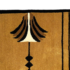 Southwestern Mustard Hand-Tufted Wool Rug | Tribal Geometric Area Rug