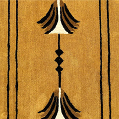 Southwestern Mustard Hand-Tufted Wool Rug | Tribal Geometric Area Rug