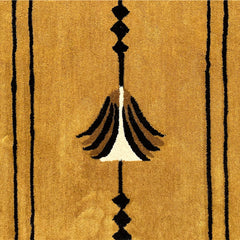 Southwestern Mustard Hand-Tufted Wool Rug | Tribal Geometric Area Rug
