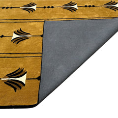 Southwestern Mustard Hand-Tufted Wool Rug | Tribal Geometric Area Rug