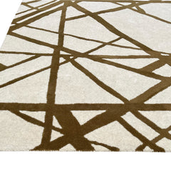 Contemporary Linear Abstract Hand-Tufted Rug