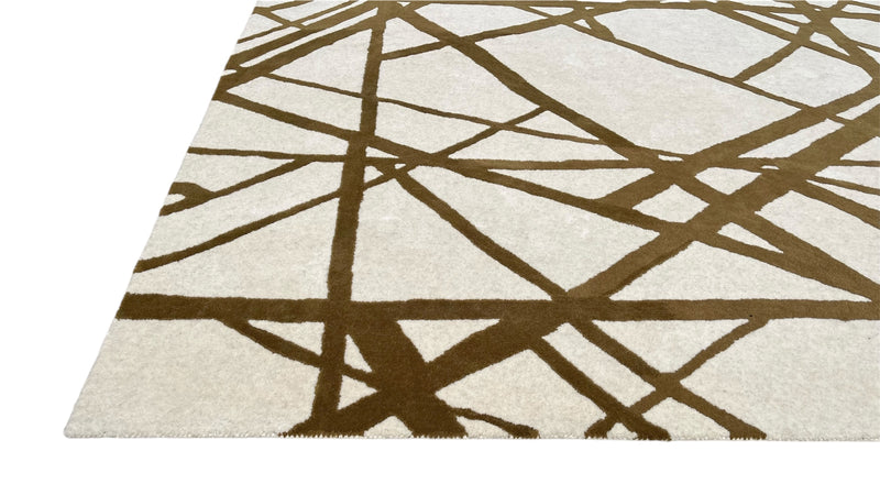 Contemporary Linear Abstract Hand-Tufted Rug