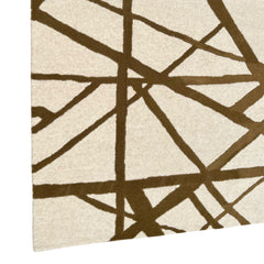 Contemporary Linear Abstract Hand-Tufted Rug