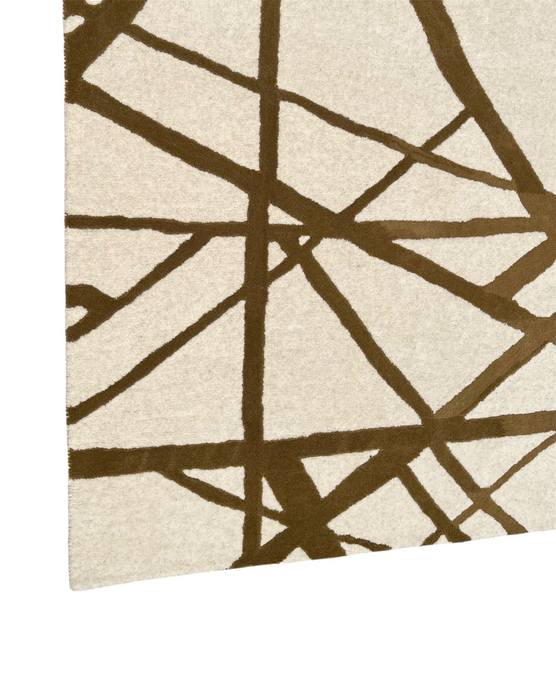 Contemporary Linear Abstract Hand-Tufted Rug
