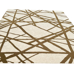 Contemporary Linear Abstract Hand-Tufted Rug
