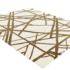 Contemporary Linear Abstract Hand-Tufted Rug