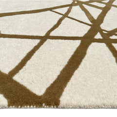 Contemporary Linear Abstract Hand-Tufted Rug