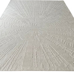 The Apex 3D Architectural Hand Tufted Area Rug in Off-White