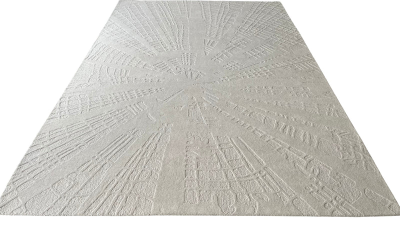 The Apex 3D Architectural Hand Tufted Area Rug in Off-White