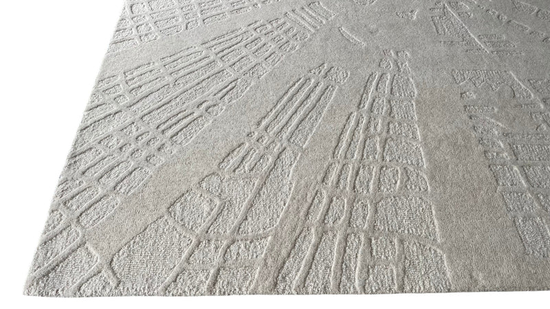 The Apex 3D Architectural Hand Tufted Area Rug in Off-White