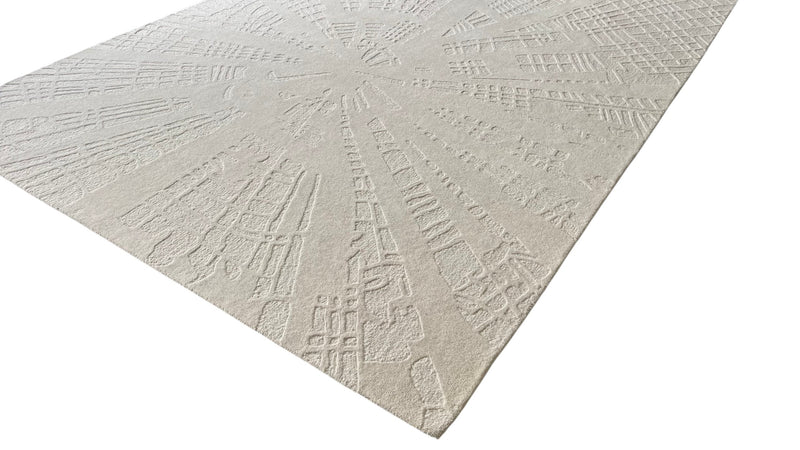 The Apex 3D Architectural Hand Tufted Area Rug in Off-White