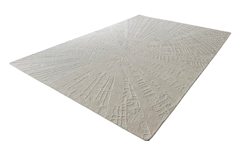 The Apex 3D Architectural Hand Tufted Area Rug in Off-White