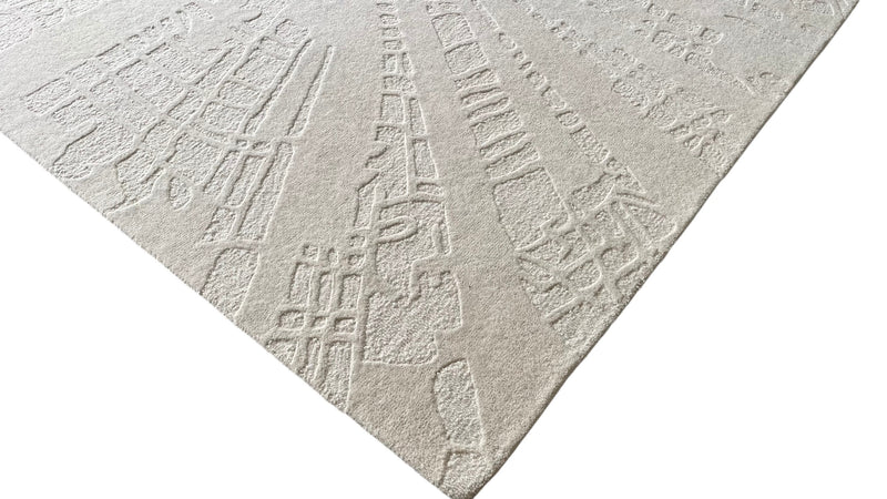 The Apex 3D Architectural Hand Tufted Area Rug in Off-White