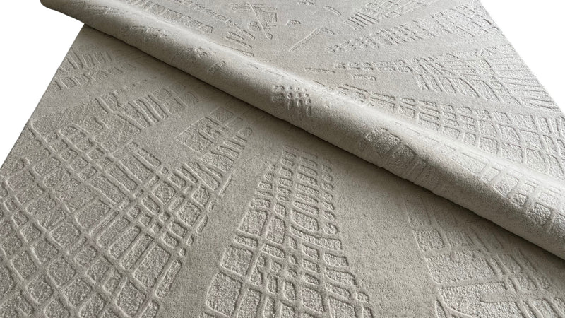 The Apex 3D Architectural Hand Tufted Area Rug in Off-White