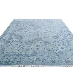 Tapis Anatolie Oushak en laine noué à la main bleu