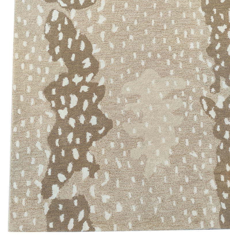 Antelope Tufted Beige | Hand Tufted Wool Area Rug | Modern Animal Print Carpet
