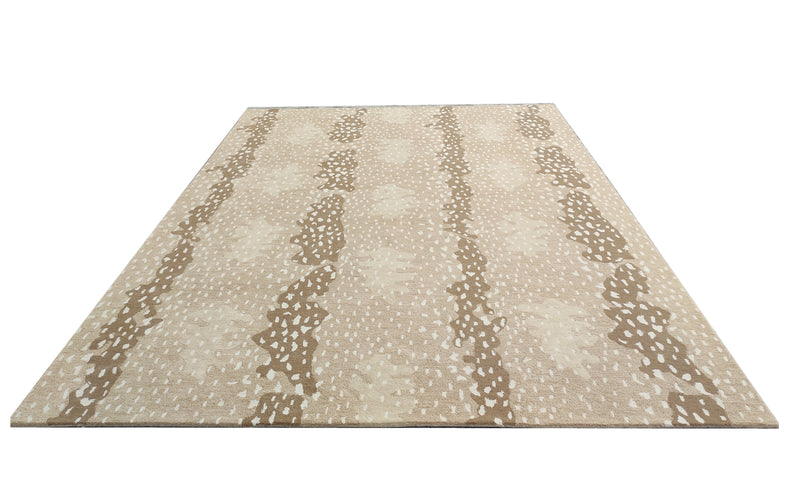 Antelope Tufted Beige | Hand Tufted Wool Area Rug | Modern Animal Print Carpet