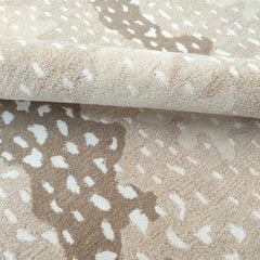 Antelope Tufted Beige | Hand Tufted Wool Area Rug | Modern Animal Print Carpet