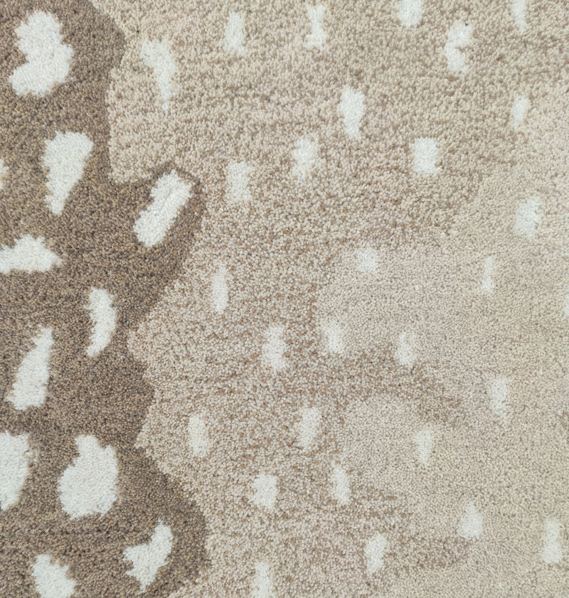 Antelope Tufted Beige | Hand Tufted Wool Area Rug | Modern Animal Print Carpet