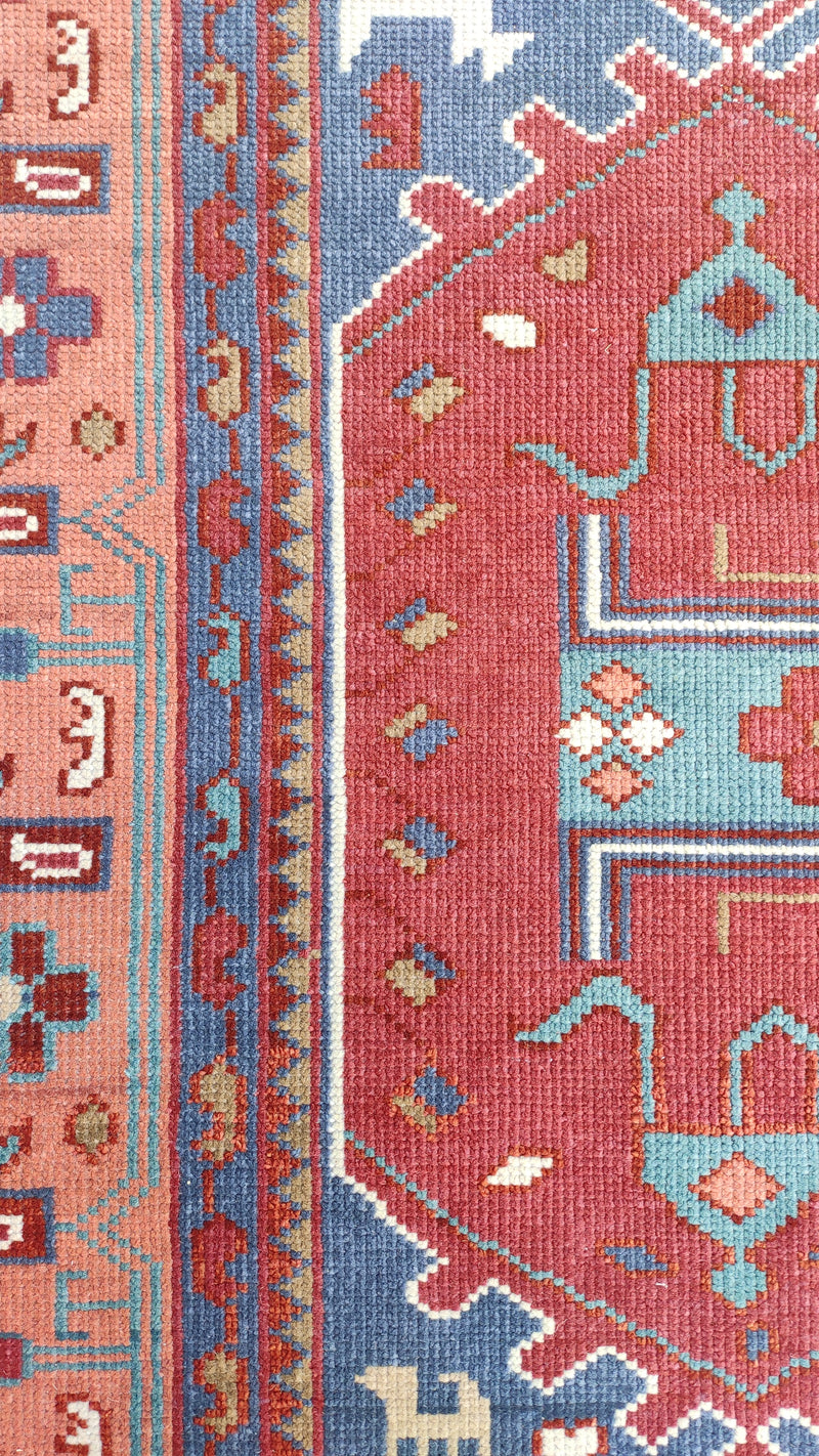 Tapis Anatolie Oushak en laine noué à la main bleu