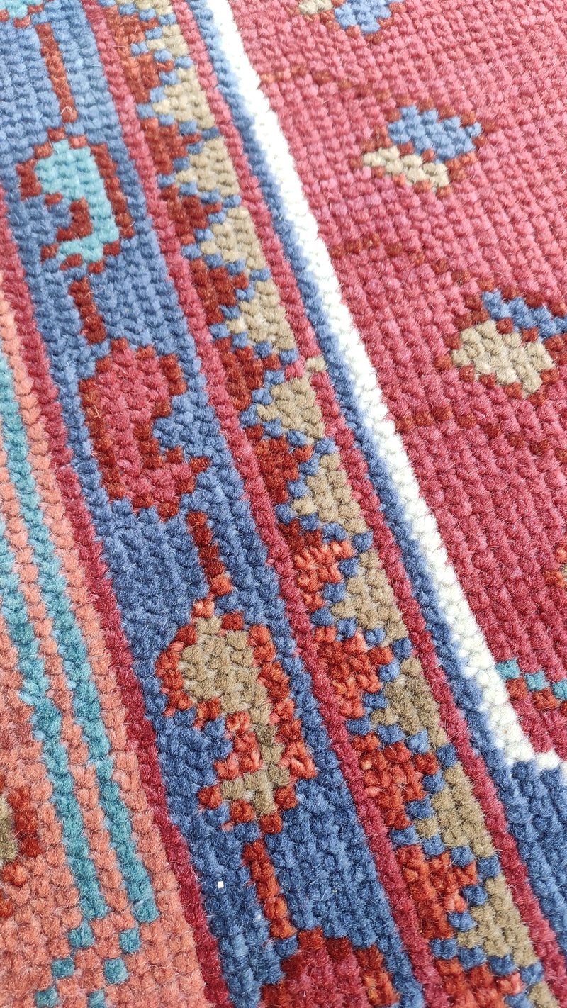 Tapis Anatolie Oushak en laine noué à la main bleu