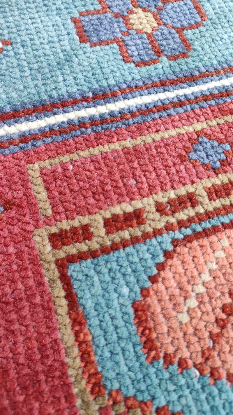 Tapis Anatolie Oushak en laine noué à la main bleu