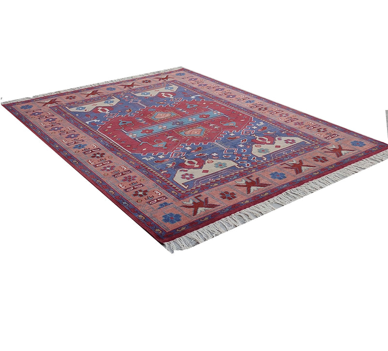 Tapis Anatolie Oushak en laine noué à la main bleu