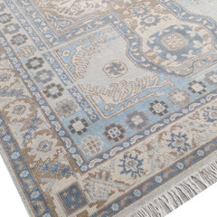Tapis Anatolie Oushak en laine noué à la main bleu