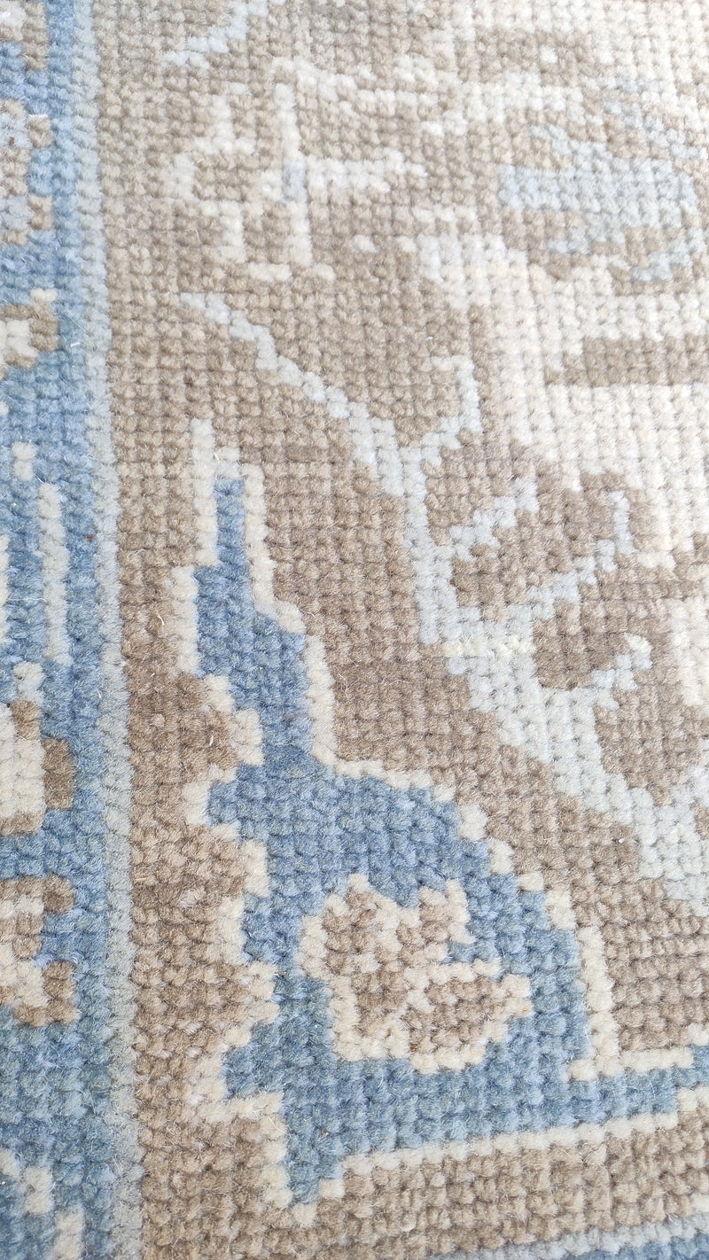 Tapis Anatolie Oushak en laine noué à la main bleu