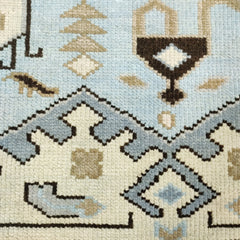 Tapis Anatolie Oushak en laine noué à la main bleu