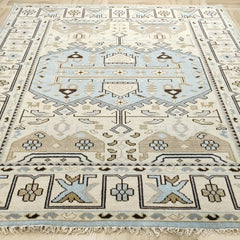 Tapis Anatolie Oushak en laine noué à la main bleu
