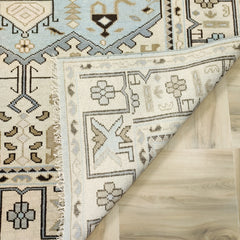 Tapis Anatolie Oushak en laine noué à la main bleu