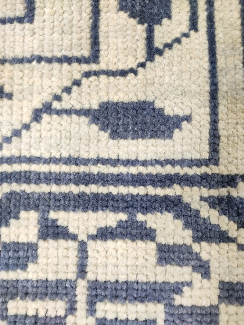 Tapis Anatolie Oushak en laine noué à la main bleu